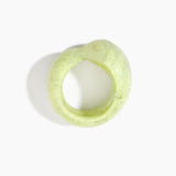 Dinosaur Designs Bold Sprout Bangle in Pistachio — handcrafted marbled pastel green resin bangle with oversized chunky form