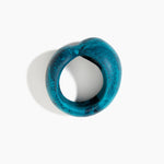 Dinosaur Designs Bold Sprout Bangle in Turquoise — handcrafted marbled teal blue resin bangle with oversized chunky form