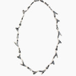 Dinosaur Designs Long Bones Necklace in Slate Colour resin with Silver-Plated Brass Material..