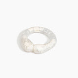 Dinosaur Designs Large Sprout Bangle in Chalk Swirl — handcrafted marbled off-white resin bangle with chunky rounded form