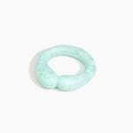 Dinosaur Designs Large Sprout Bangle in Mint — handcrafted marbled mint blue resin bangle with chunky rounded form