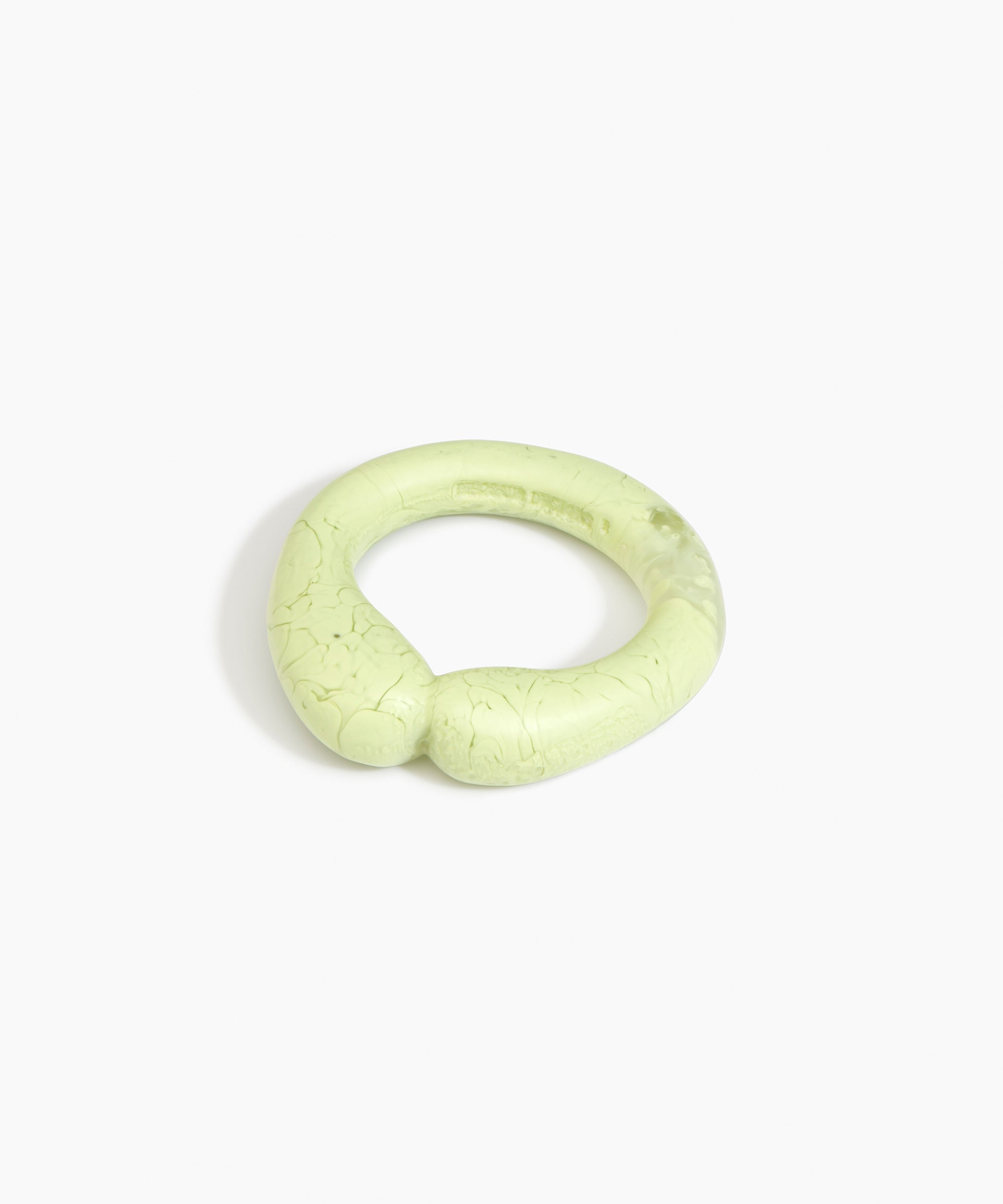 Dinosaur Designs Large Sprout Bangle in Pistachio — handcrafted marbled pastel green resin bangle with chunky rounded form