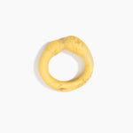 Dinosaur Designs Large Sprout Bangle in Pollen — handcrafted marbled yellow resin bangle with chunky rounded form