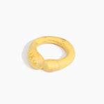 Dinosaur Designs Large Sprout Bangle in Pollen — handcrafted marbled yellow resin bangle with chunky rounded form