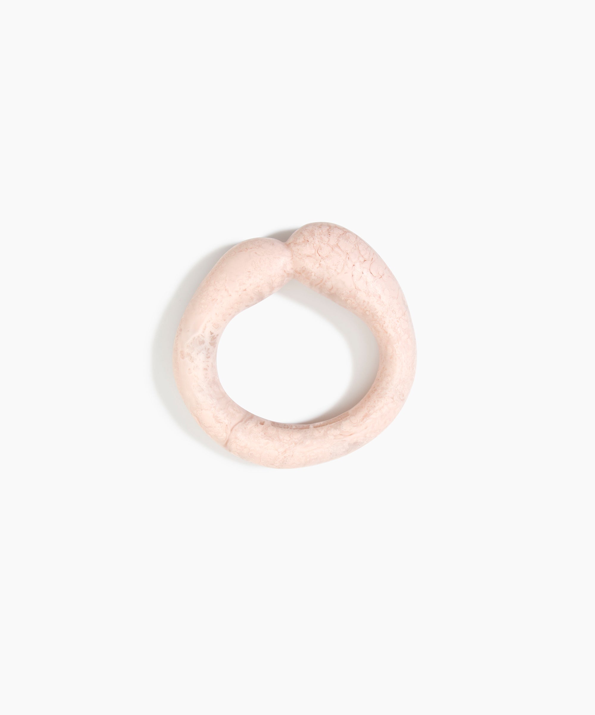 Dinosaur Designs Large Sprout Bangle in Rose Swirl — handcrafted marbled dusty pink resin bangle with chunky rounded form