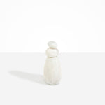 Dinosaur Designs Tall Pepper Boulder Grinder in Chalk Swirl — handcrafted marbled off-white resin pepper grinder with elongated teardrop body and stacked pebble lid