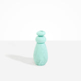 Dinosaur Designs Tall Pepper Boulder Grinder in Mint — handcrafted marbled mint blue resin pepper grinder with elongated teardrop body and stacked pebble lid