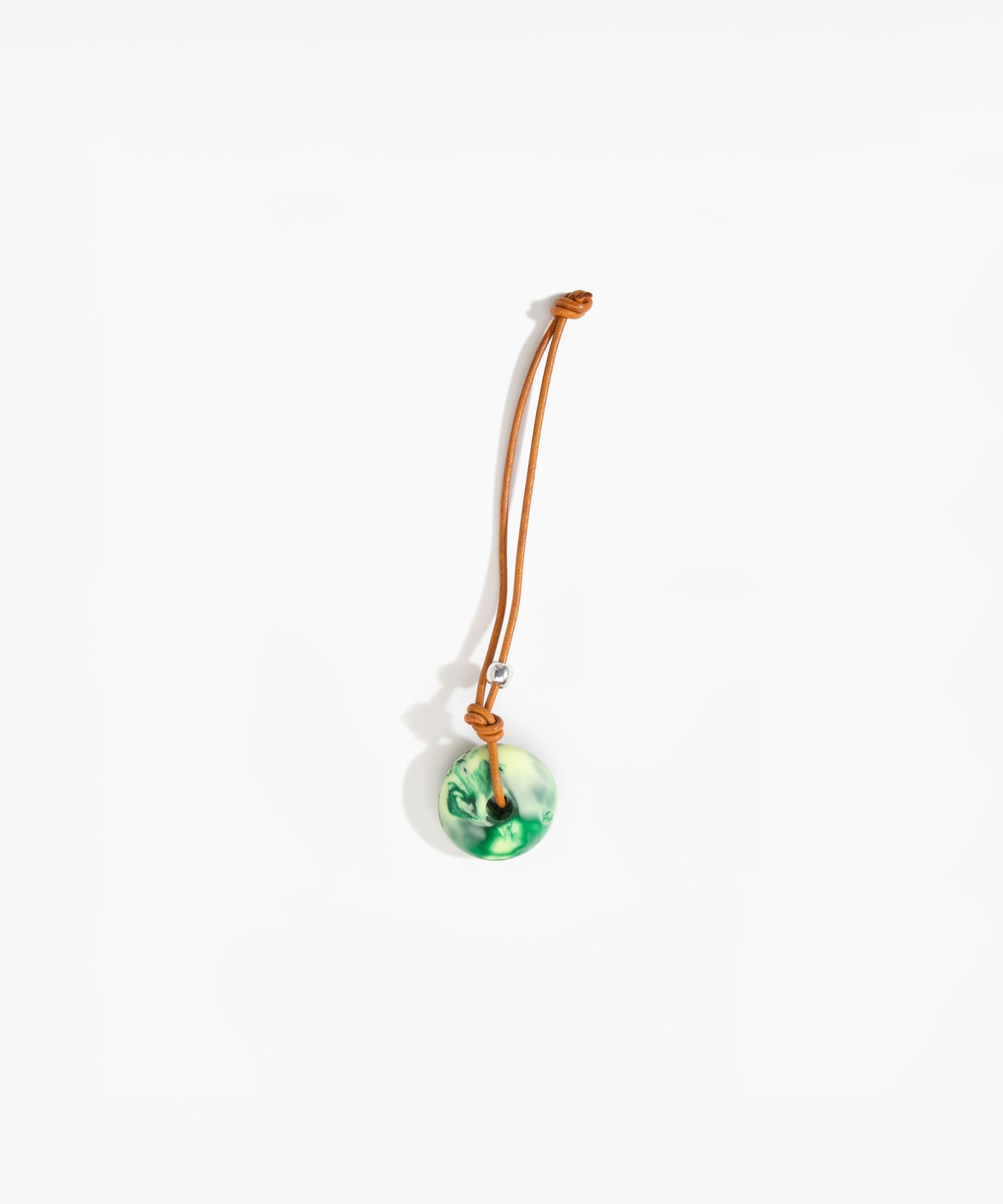 Dinosaur Designs Flat Watercolour Bag Charm Holiday Ornaments in Grass Colour resin with 925 Sterling Silver Material.