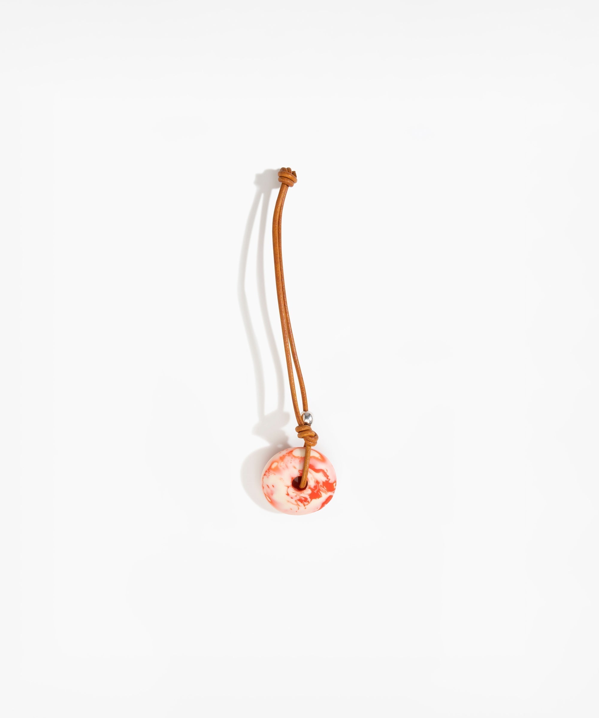 Dinosaur Designs Flat Watercolour Bag Charm Holiday Ornaments in Strawberry Colour resin with 925 Sterling Silver Material.