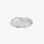 Dinosaur Designs Rock Plate in Cloud — handcrafted marbled grey and cream resin oval flat serving plate with rounded organic edge