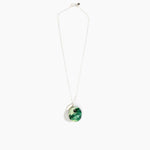 Dinosaur Designs Medium Splash Chain Pendant in Grass Colour resin with 925 Sterling Silver Material