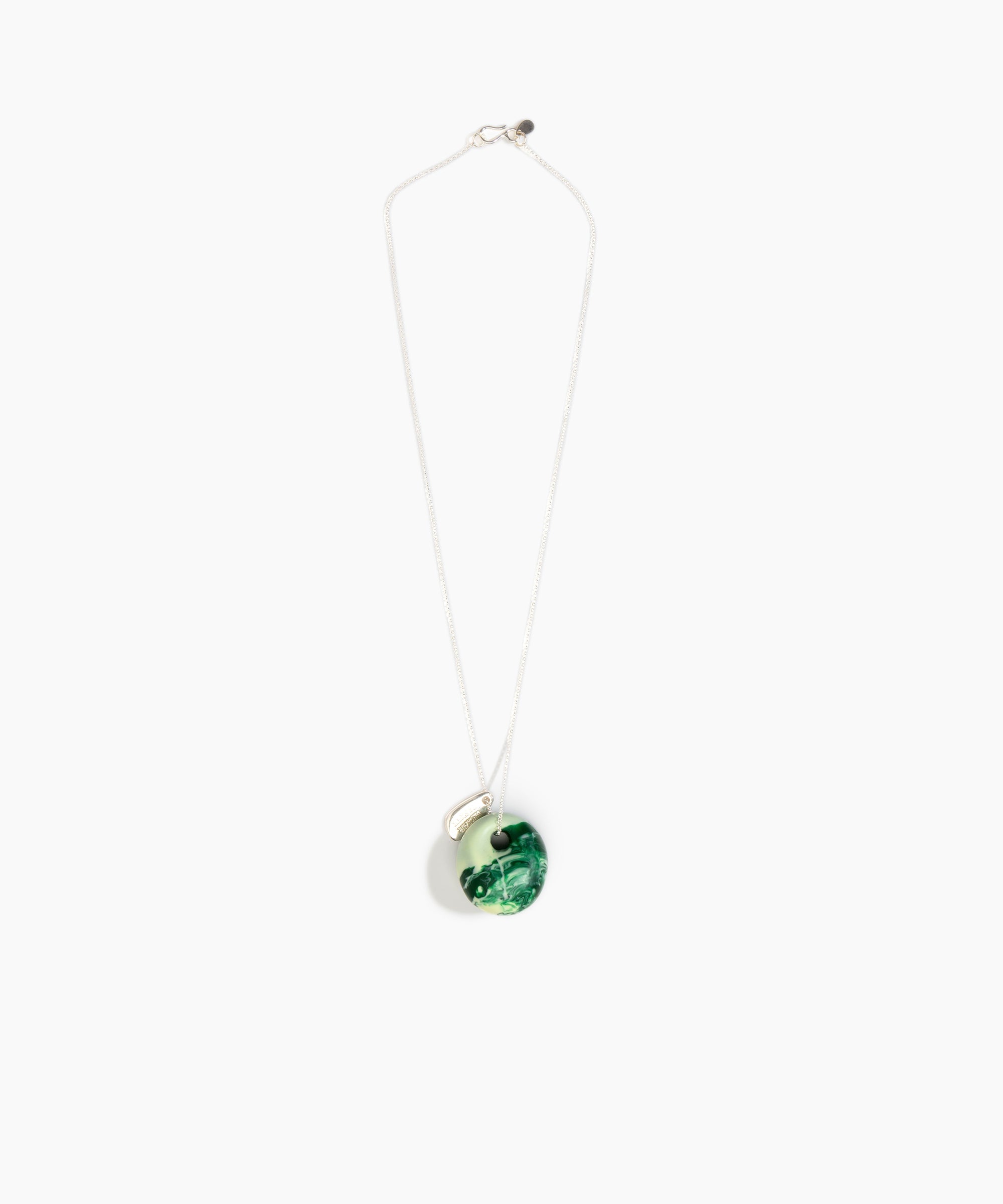 Dinosaur Designs Medium Splash Chain Pendant in Grass Colour resin with 925 Sterling Silver Material