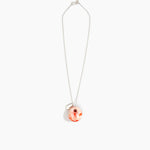 Dinosaur Designs Medium Splash Chain Pendant in Strawberry Colour resin with 925 Sterling Silver Material..