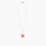 Dinosaur Designs Small Splash Chain Pendant in Strawberry Colour resin with 925 Sterling Silver Material..