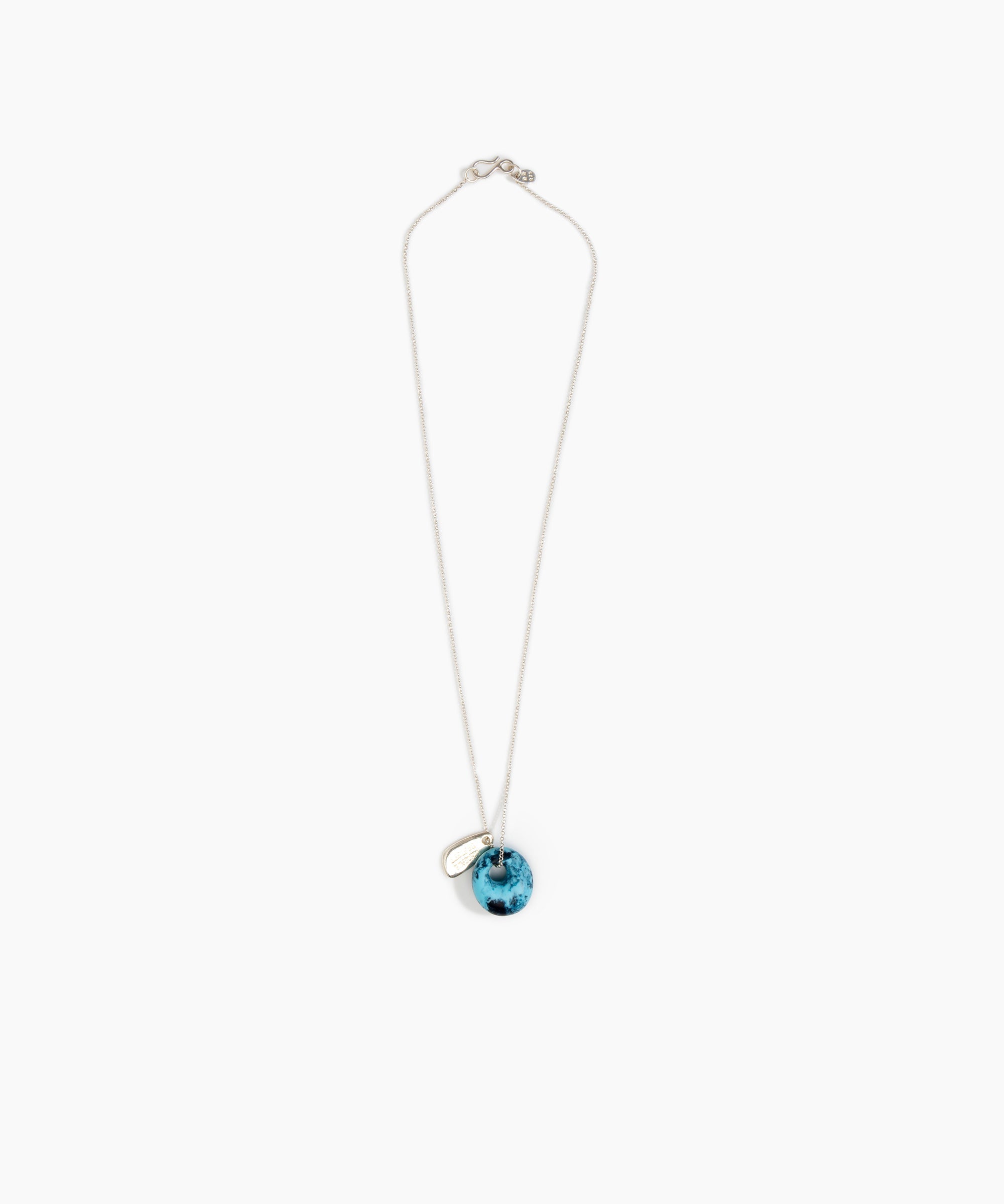 Dinosaur Designs Small Splash Chain Pendant in Water Colour resin with 925 Sterling Silver Material..
