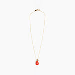 Dinosaur Designs Joie De Vivre Pendant Necklaces in Poppy Colour resin with Gold-Filled Material