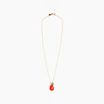 Dinosaur Designs Joie De Vivre Pendant Necklaces in Poppy Colour resin with Gold-Filled Material