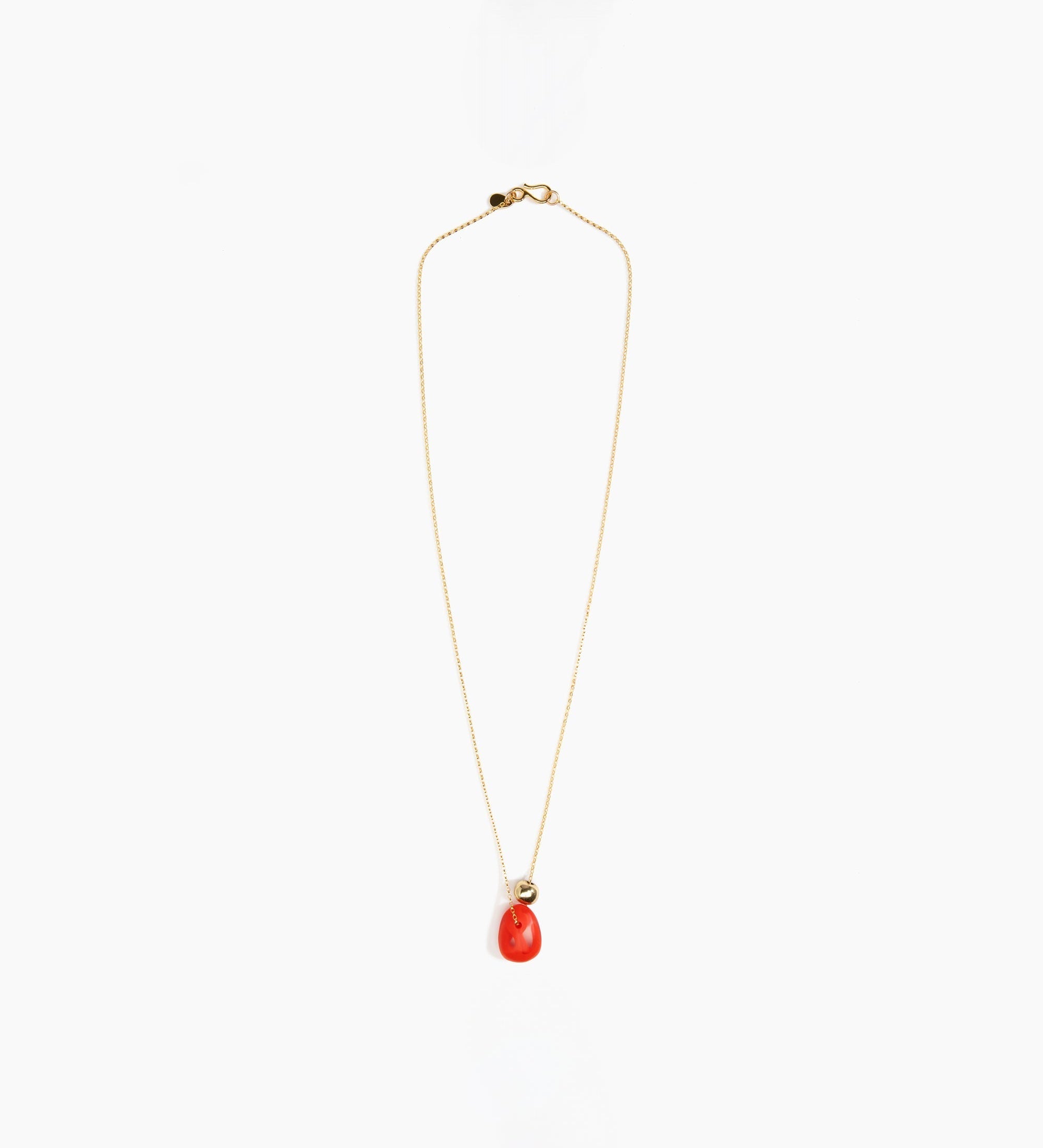 Dinosaur Designs Joie De Vivre Pendant Necklaces in Poppy Colour resin with Gold-Filled Material