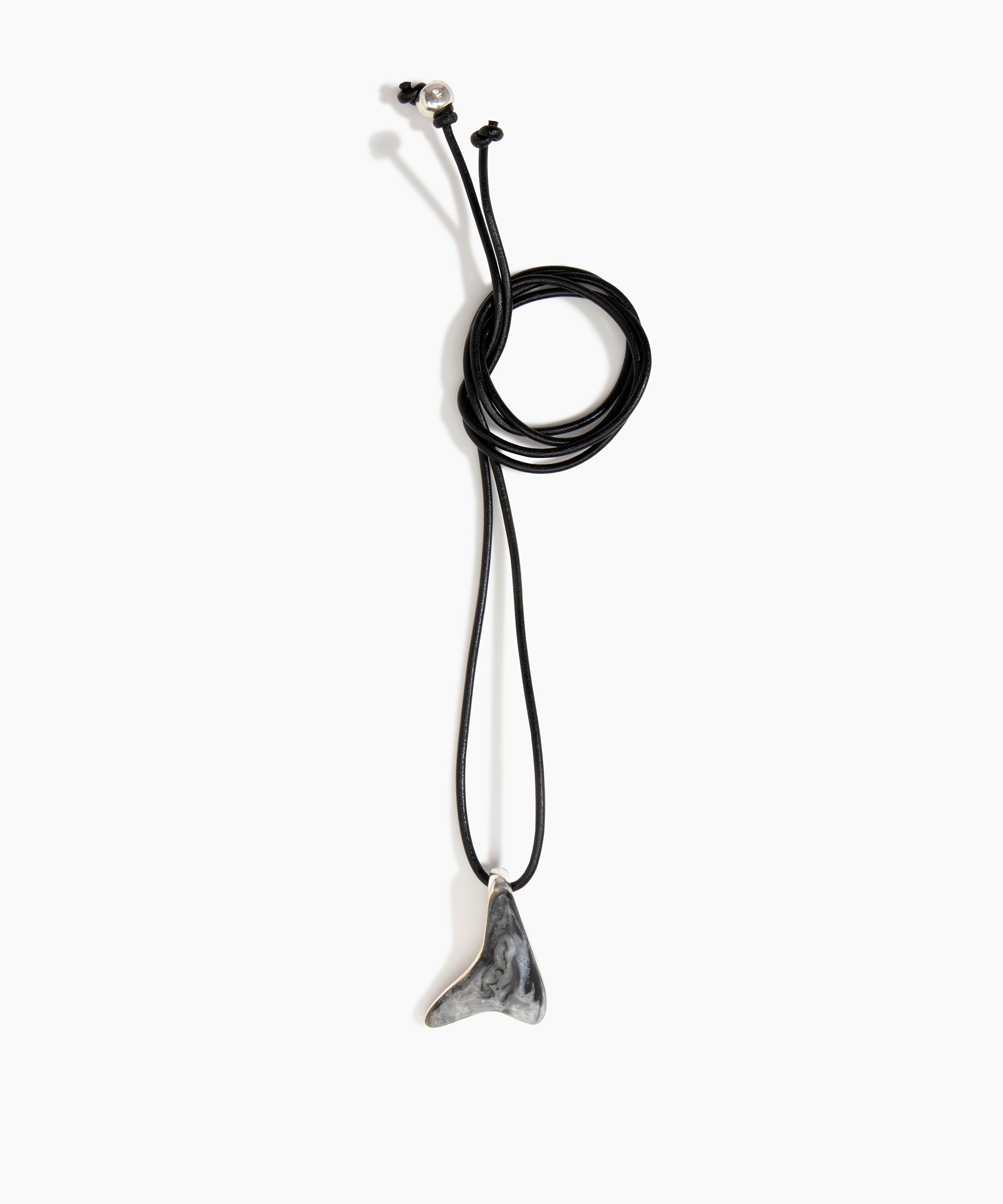 Dinosaur Designs Wishbone Pendant in Slate Colour resin with Silver-Plated Brass Material