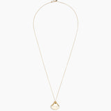 Dinosaur Designs Polished Lotus Chain Pendant in Chalk Swirl with Gold-Fill hardware — marbled off-white resin half-crescent pendant on a fine gold-fill chain with clasp