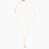 Dinosaur Designs Long Polished Lotus Chain Pendant in Mint with Gold-Fill hardware — marbled mint blue resin half-dome pendant with elongated polished gold-fill tapered stem on a fine gold-fill chain