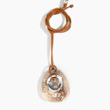 Dinosaur Designs PNRCKLEAL Large Rock Pendant Leather CAPPUCCINO