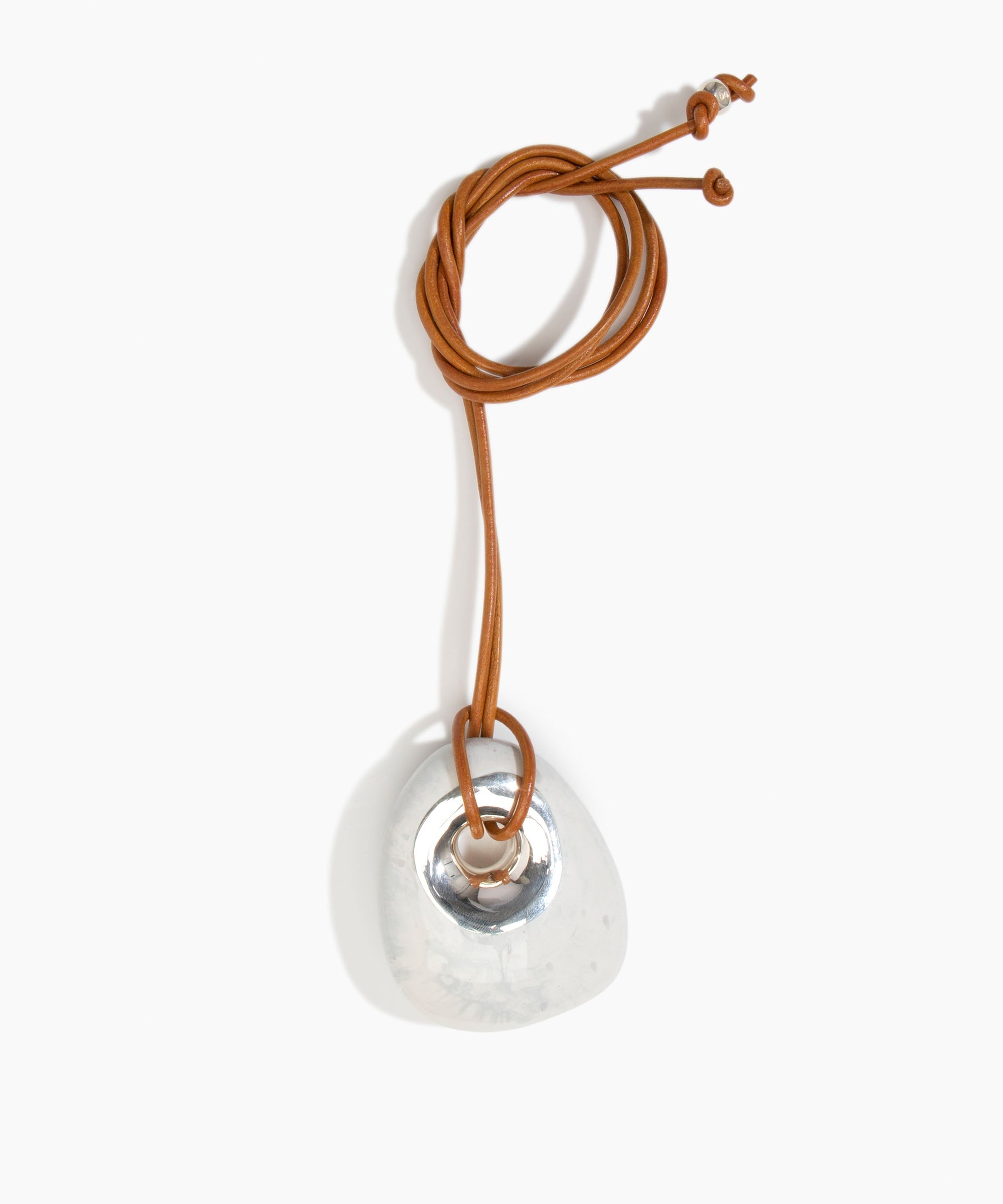 Dinosaur Designs PNRCKLEAL Large Rock Pendant Leather CLOUD