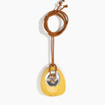 Dinosaur Designs PNRCKLEAL Large Rock Pendant Leather POLLEN.