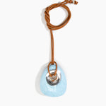 Dinosaur Designs PNRCKLEAL Large Rock Pendant Leather POOL