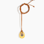 Dinosaur Designs PNRCKLEAS Small Rock Pendant Leather POLLEN