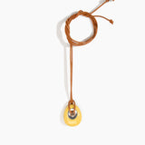 Dinosaur Designs PNRCKLEAS Small Rock Pendant Leather POLLEN