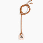 Dinosaur Designs PNRCKLEAS Small Rock Pendant Leather ROSE SWIRL