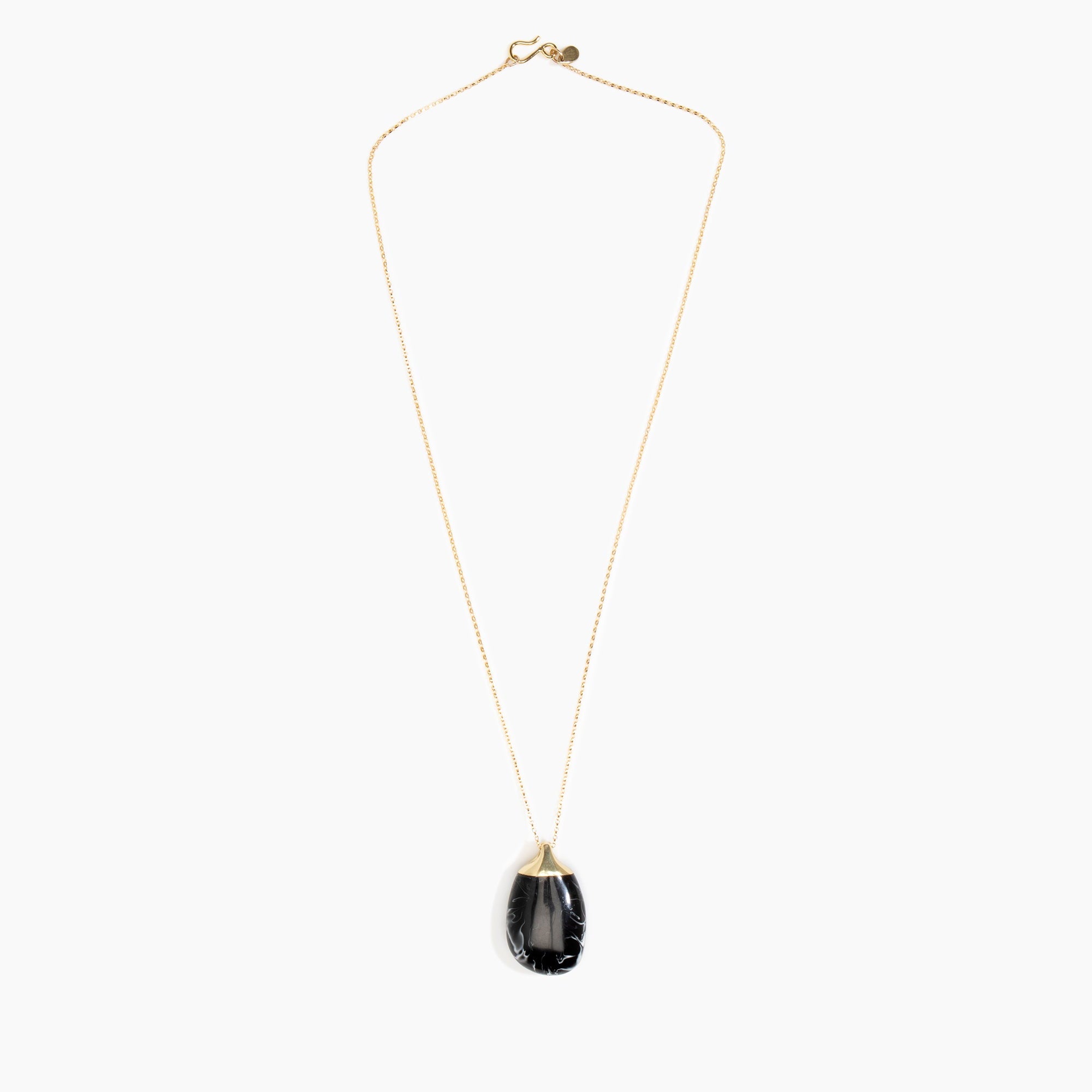 Dinosaur Designs Medium River Rock Pendant in Black Colour resin with 925 Sterling Silver Material.