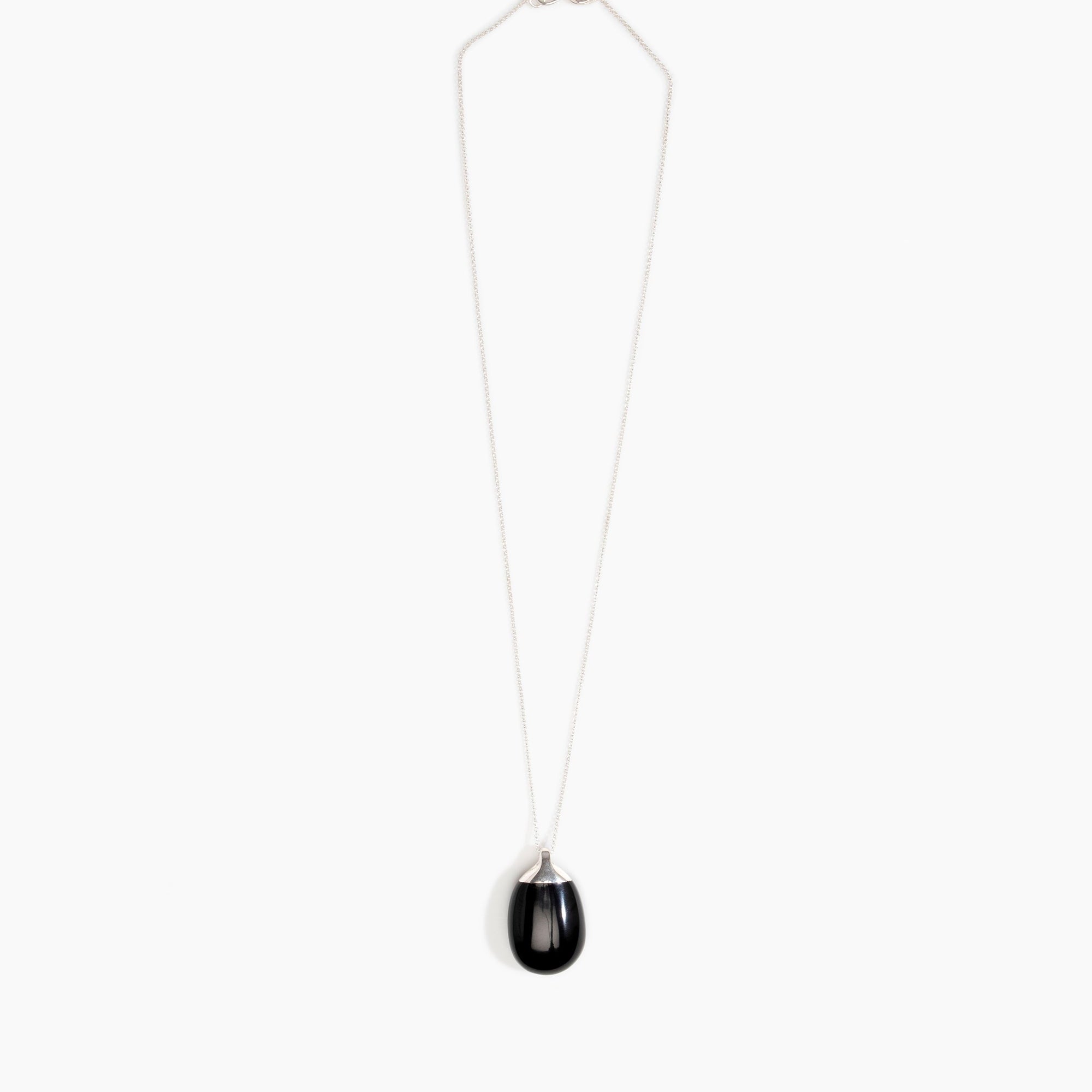 Dinosaur Designs Medium River Rock Pendant in Black Marble Colour resin with Gold-Filled Material.