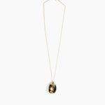 Dinosaur Designs Medium River Rock Pendant in Malachite Colour resin with Gold-Filled Material