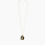 Dinosaur Designs Medium River Rock Pendant in Malachite Colour resin with Gold-Filled Material
