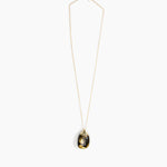 Dinosaur Designs Medium River Rock Pendant in Malachite Colour resin with Gold-Filled Material.