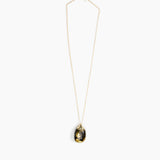 Dinosaur Designs Medium River Rock Pendant in Malachite Colour resin with Gold-Filled Material.