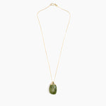 Dinosaur Designs Medium River Rock Pendant in Olive Colour resin with Gold-Filled Material