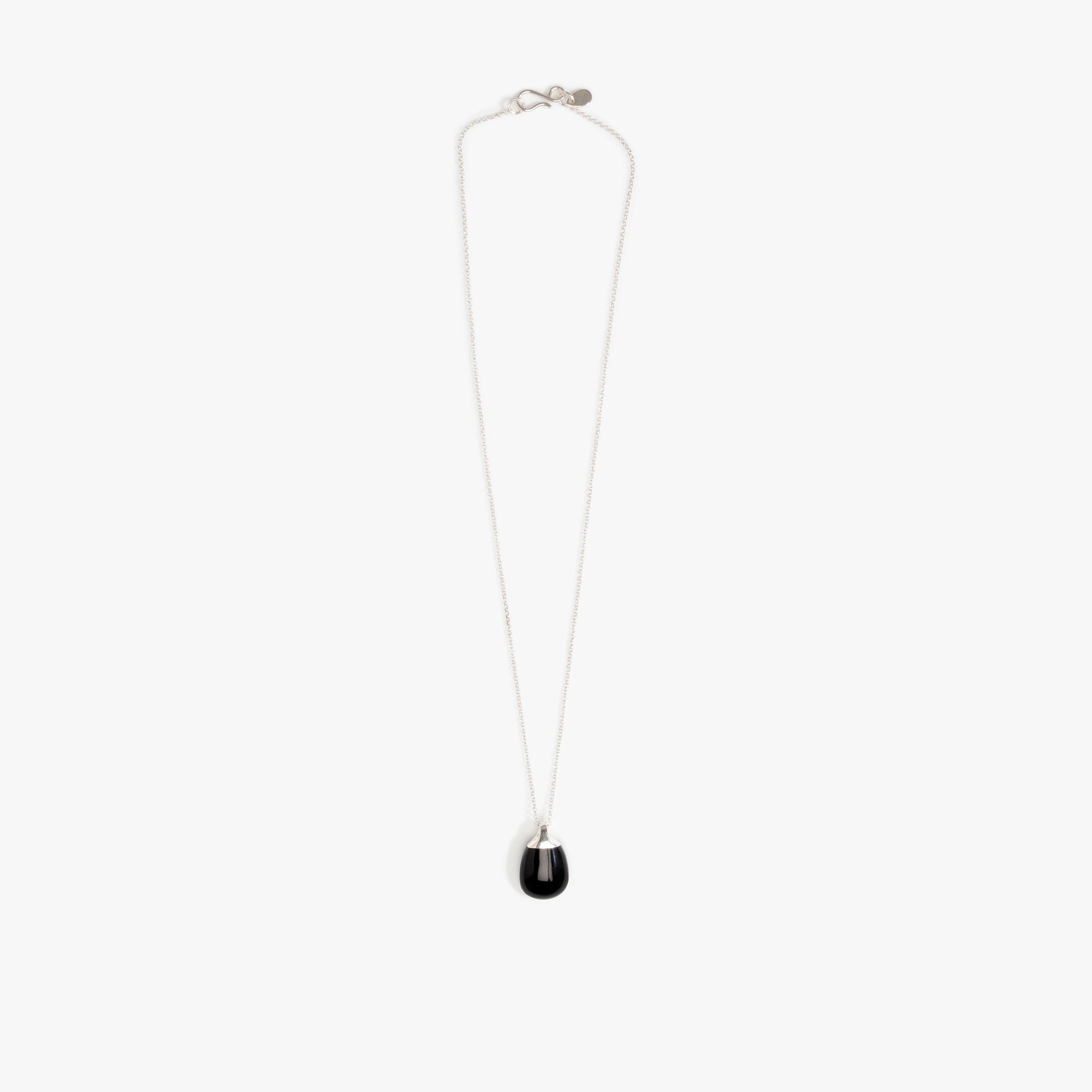 Dinosaur Designs Small River Rock Pendant in Black Colour resin with 925 Sterling Silver Material.