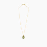 Dinosaur Designs Small River Rock Pendant in Olive Colour resin with Gold-Filled Material