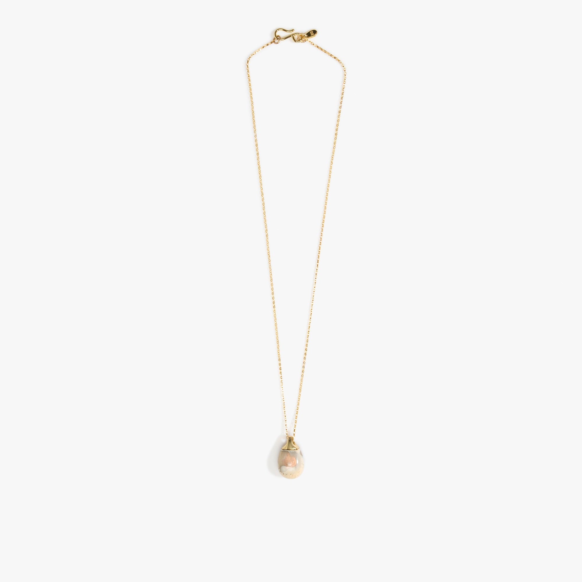 Dinosaur Designs PNRRS Small River Rock Pendant SANDY PEARL GOLD.