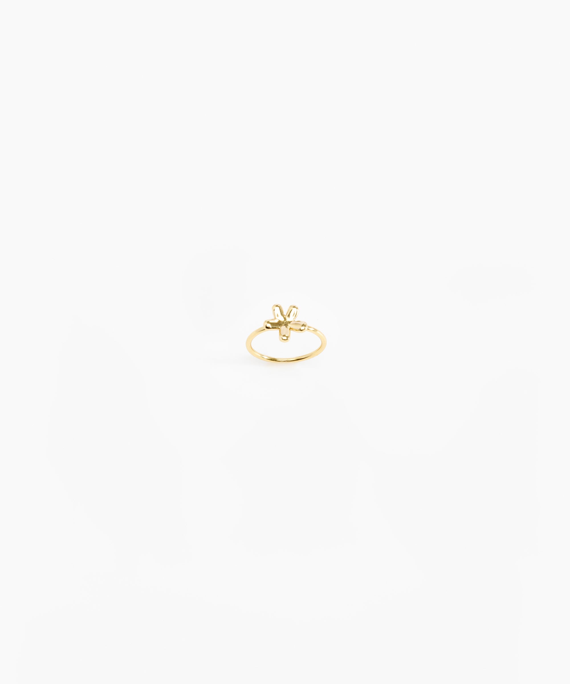 Dinosaur Designs Louise Olsen Small Daisy Ring. Brass band ring with flower-shaped charm..