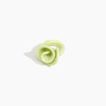 Dinosaur Designs Lily Ring in Pistachio — handcrafted marbled pastel green resin ring with sculptural swirled flower