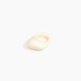 Dinosaur Designs Pebble Ring in Cream Colour resin with Regular Fit