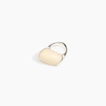 Dinosaur Designs Pebble Duo Ring in Cream Colour resin with 925 Sterling Silver Material