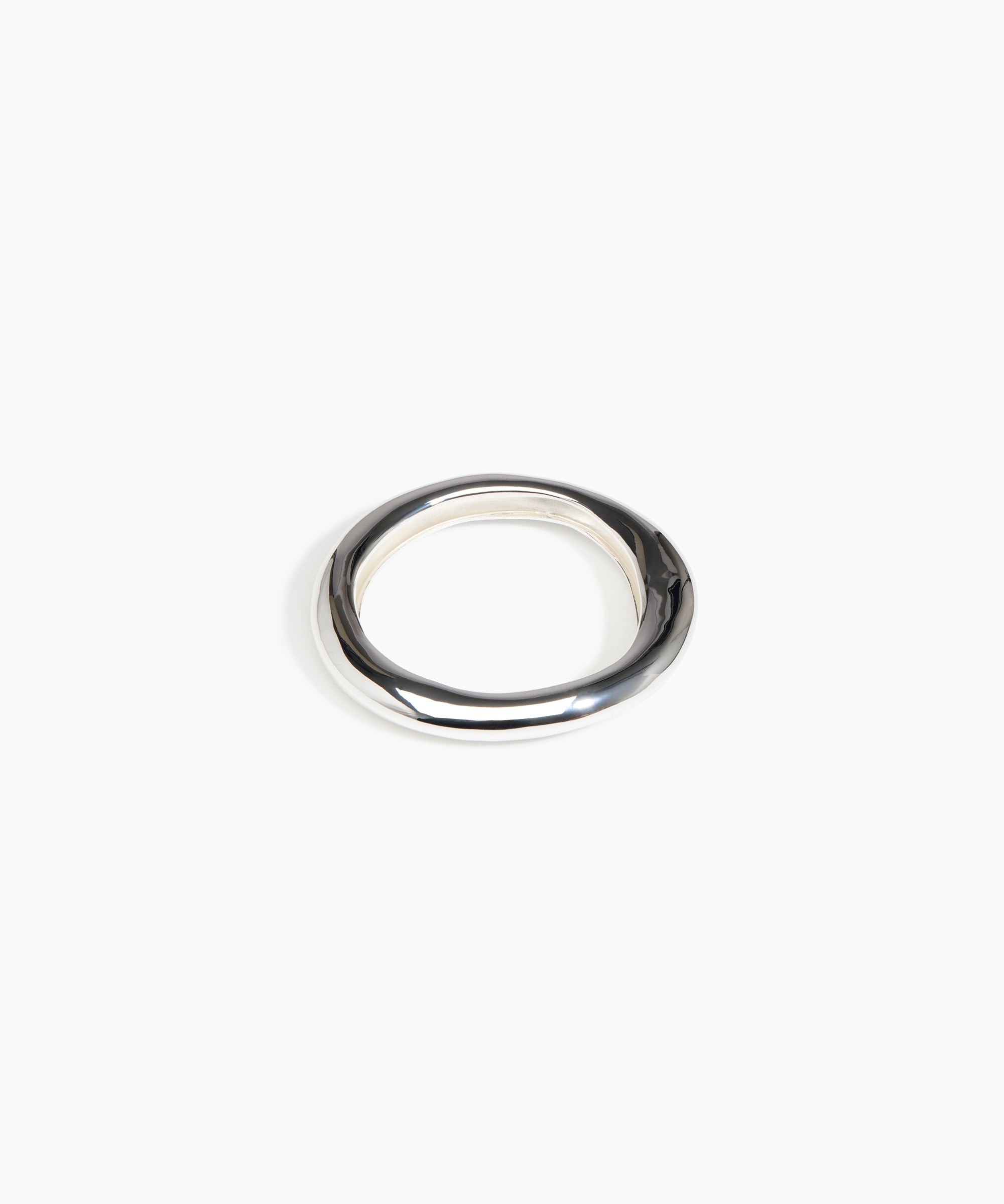 Dinosaur Designs Drift Wishbone Bangle in Silver-Plated Brass Material resin with Wide Fit