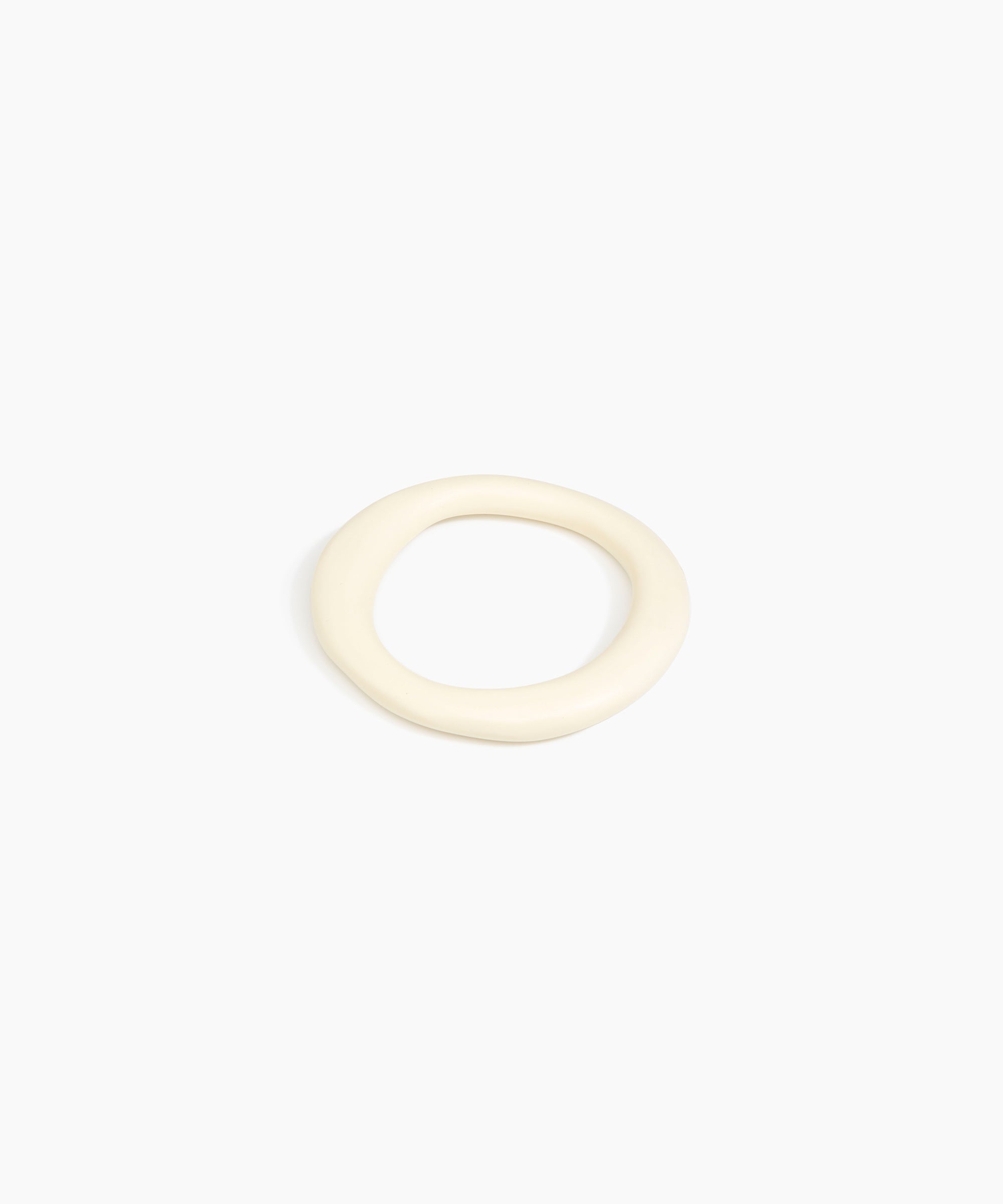 Dinosaur Designs Drift Wishbone Bangle in Cream Colour resin with Wide Fit