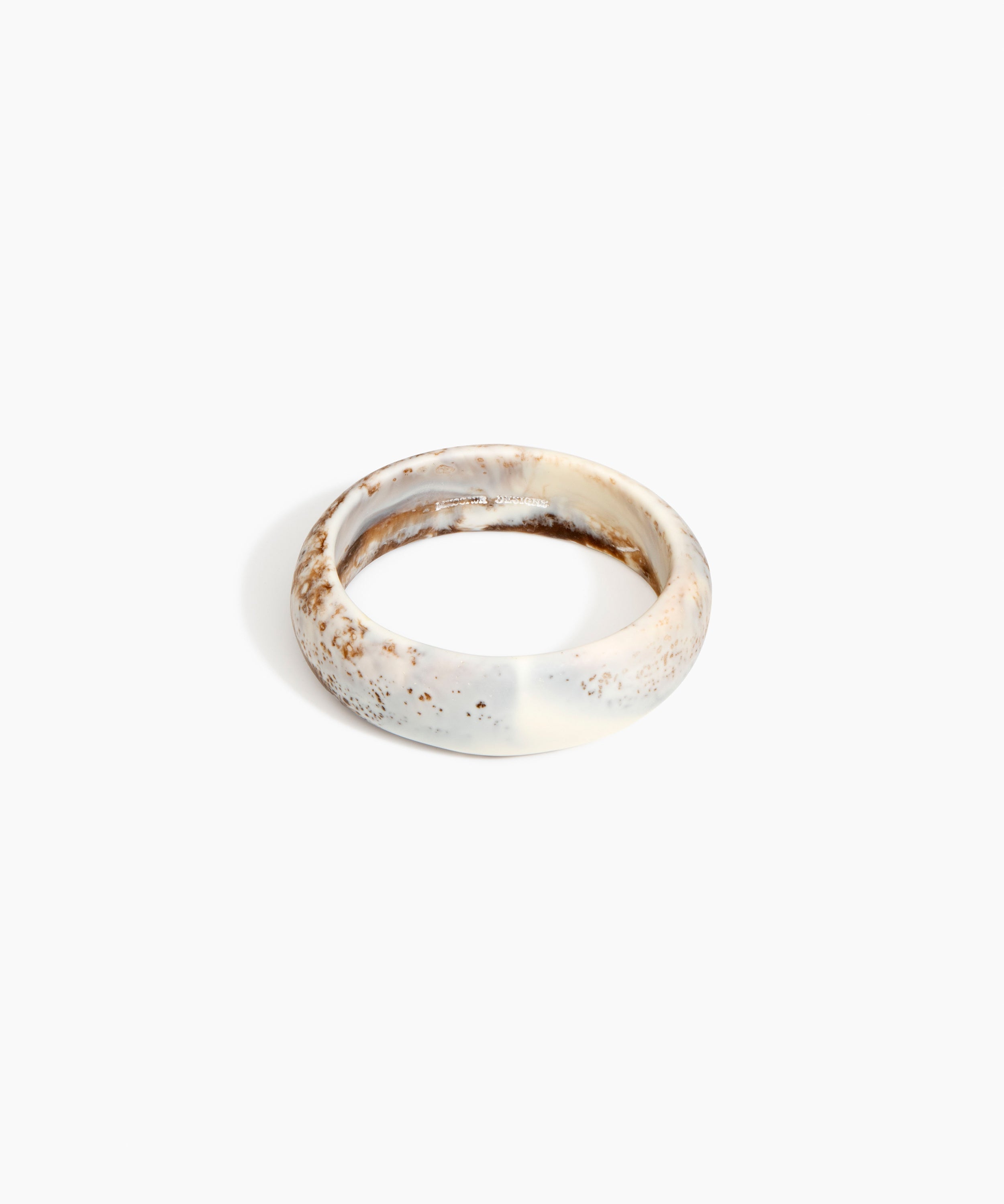 Dinosaur Designs Medium Organic Oval Bangle in Cappuccino Colour resin with Wide Fit