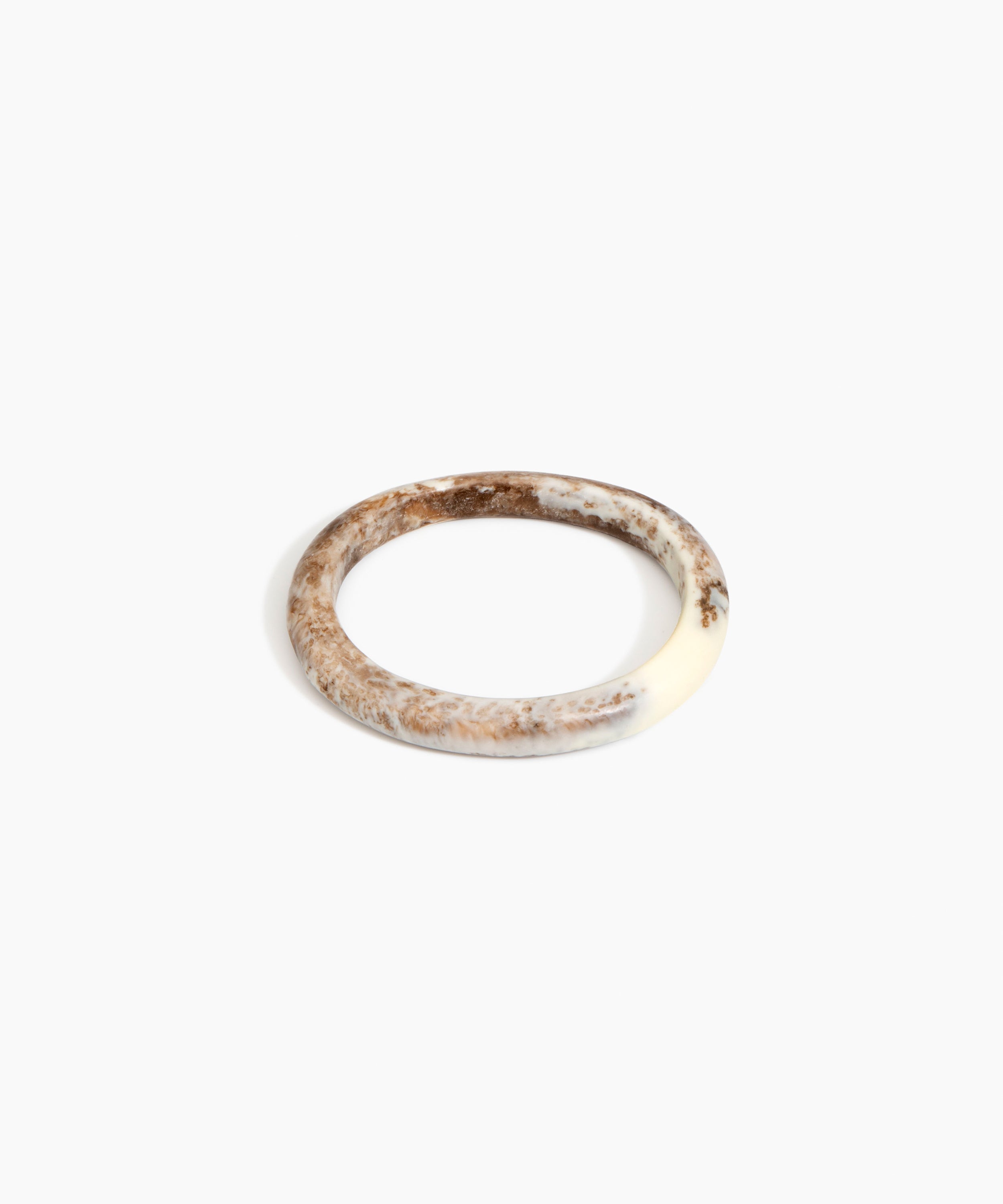 Dinosaur Designs Small Organic Oval Bangle in Cappuccino Colour resin with Wide Fit